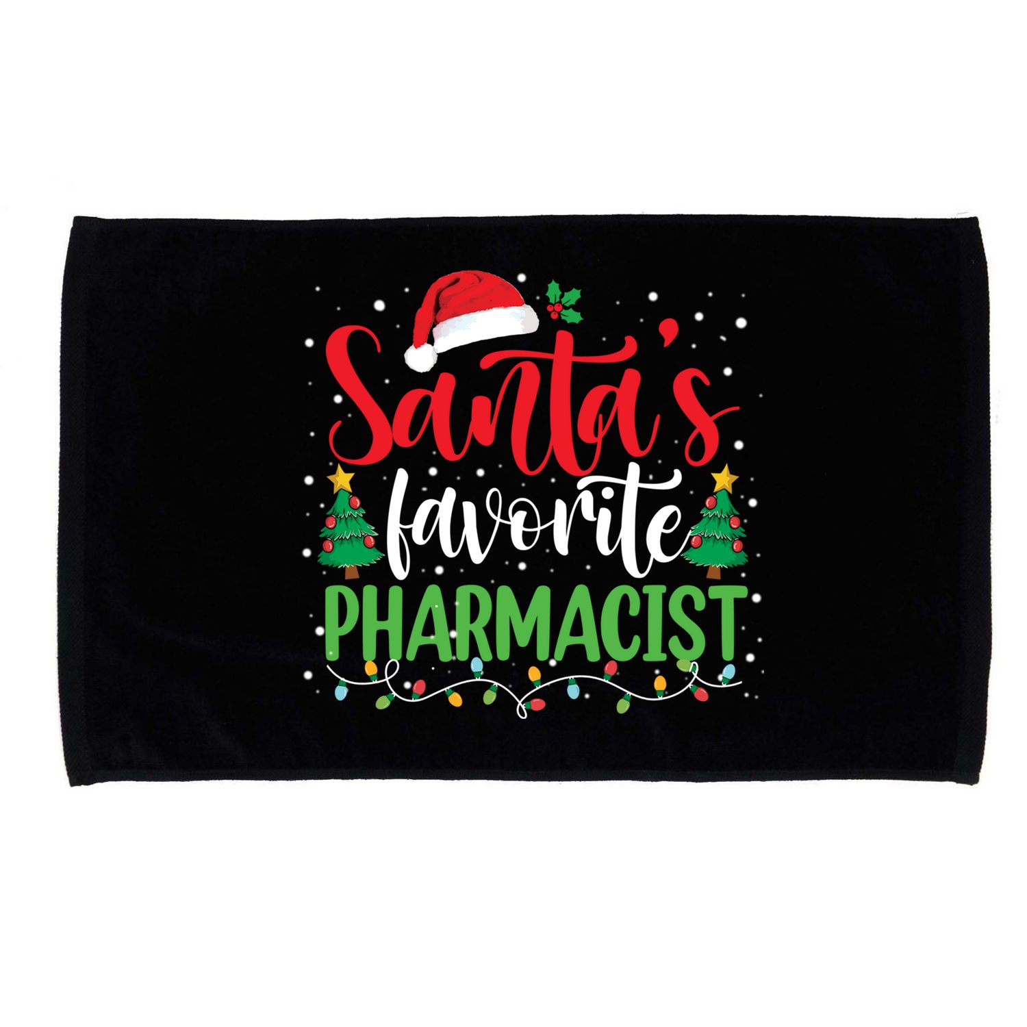SantaS Favorite Pharmacist Christmas Nursing Santa Hat Gift Microfiber Hand Towel