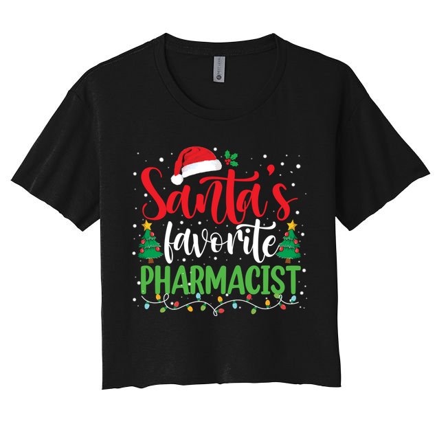 SantaS Favorite Pharmacist Christmas Nursing Santa Hat Gift Crop Top