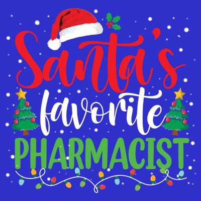 SantaS Favorite Pharmacist Christmas Nursing Santa Hat Gift T-Shirt