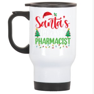 SantaS Favorite Pharmacist Christmas Nursing Santa Hat Gift Stainless Steel Travel Mug