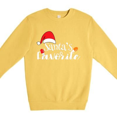 SantaS Favorite Pto Christmas Lights Santa Hat Premium Crewneck Sweatshirt