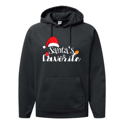 SantaS Favorite Pto Christmas Lights Santa Hat Performance Fleece Hoodie