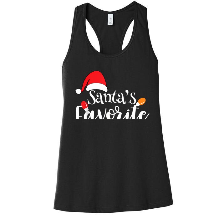 SantaS Favorite Pto Christmas Lights Santa Hat Women's Racerback Tank