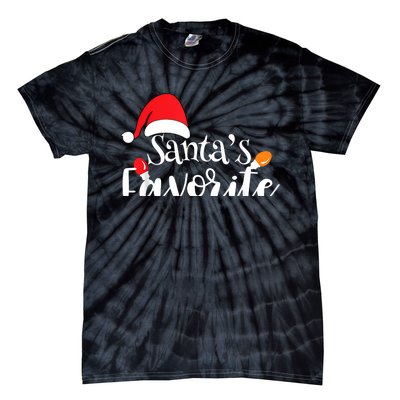 SantaS Favorite Pto Christmas Lights Santa Hat Tie-Dye T-Shirt