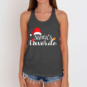 SantaS Favorite Pto Christmas Lights Santa Hat Women's Knotted Racerback Tank