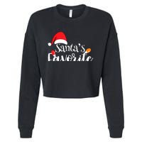 SantaS Favorite Pto Christmas Lights Santa Hat Cropped Pullover Crew