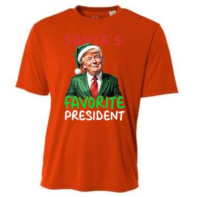 SantaS Favorite President Funny Trump Christmas Santa Hat Gift Cooling Performance Crew T-Shirt