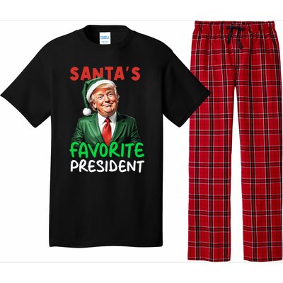 SantaS Favorite President Funny Trump Christmas Santa Hat Gift Pajama Set