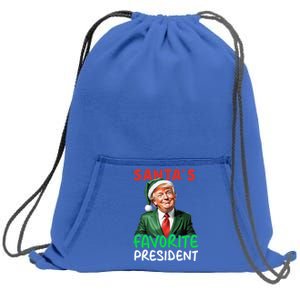 SantaS Favorite President Funny Trump Christmas Santa Hat Gift Sweatshirt Cinch Pack Bag