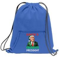 SantaS Favorite President Funny Trump Christmas Santa Hat Gift Sweatshirt Cinch Pack Bag