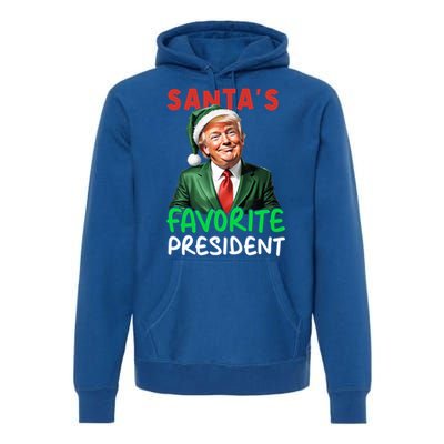 SantaS Favorite President Funny Trump Christmas Santa Hat Gift Premium Hoodie