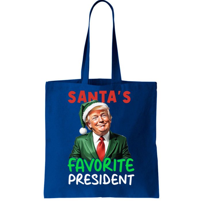 SantaS Favorite President Funny Trump Christmas Santa Hat Gift Tote Bag