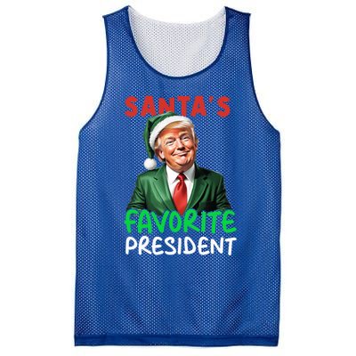 SantaS Favorite President Funny Trump Christmas Santa Hat Gift Mesh Reversible Basketball Jersey Tank