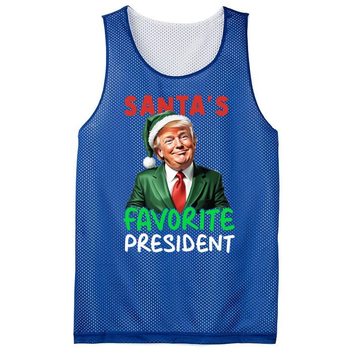 SantaS Favorite President Funny Trump Christmas Santa Hat Gift Mesh Reversible Basketball Jersey Tank