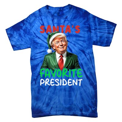 SantaS Favorite President Funny Trump Christmas Santa Hat Gift Tie-Dye T-Shirt