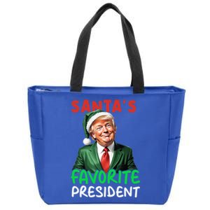 SantaS Favorite President Funny Trump Christmas Santa Hat Gift Zip Tote Bag