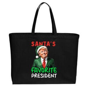 SantaS Favorite President Funny Trump Christmas Santa Hat Gift Cotton Canvas Jumbo Tote