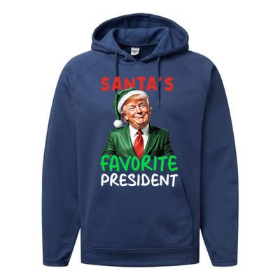 SantaS Favorite President Funny Trump Christmas Santa Hat Gift Performance Fleece Hoodie