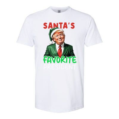 SantaS Favorite President Funny Trump Christmas Santa Hat Gift Softstyle CVC T-Shirt