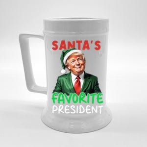 SantaS Favorite President Funny Trump Christmas Santa Hat Gift Beer Stein