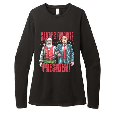 SantaS Favorite President Funny Trump Christmas Xmas Pajama Gift Womens CVC Long Sleeve Shirt