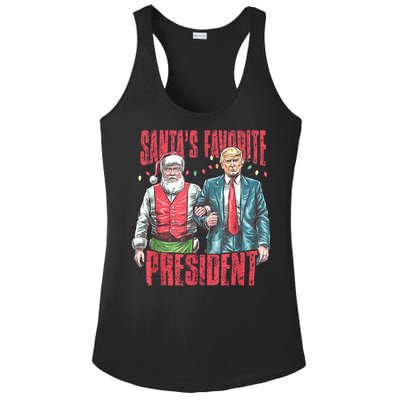 SantaS Favorite President Funny Trump Christmas Xmas Pajama Gift Ladies PosiCharge Competitor Racerback Tank