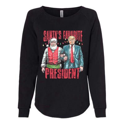 SantaS Favorite President Funny Trump Christmas Xmas Pajama Gift Womens California Wash Sweatshirt