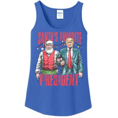 SantaS Favorite President Funny Trump Christmas Xmas Pajama Gift Ladies Essential Tank