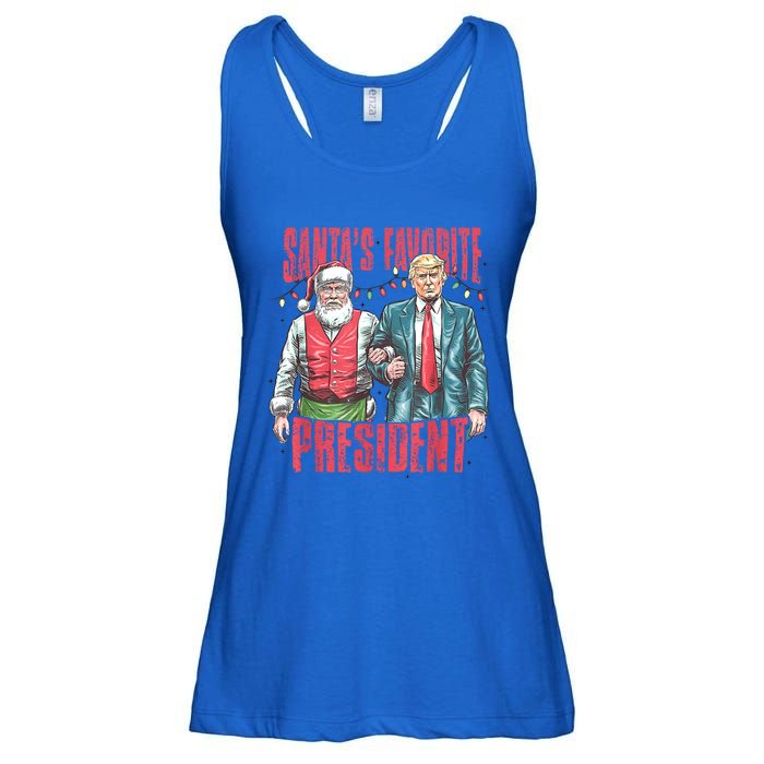 SantaS Favorite President Funny Trump Christmas Xmas Pajama Gift Ladies Essential Flowy Tank