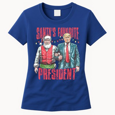 SantaS Favorite President Funny Trump Christmas Xmas Pajama Gift Women's T-Shirt