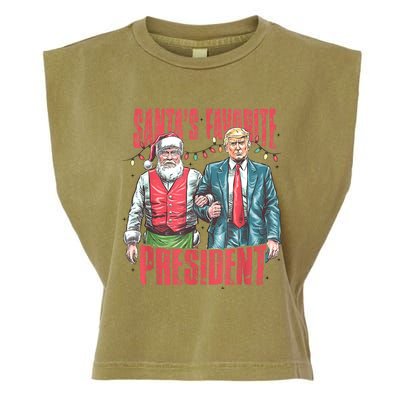 SantaS Favorite President Funny Trump Christmas Xmas Pajama Gift Garment-Dyed Women's Muscle Tee