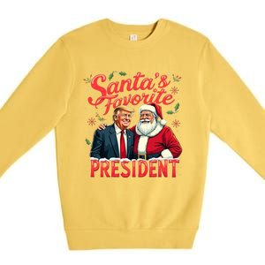 SantaS Favorite President Christmas Funny Trump Xmas Pajama Premium Crewneck Sweatshirt