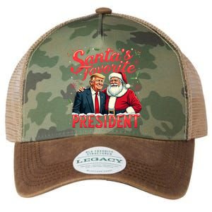 SantaS Favorite President Christmas Funny Trump Xmas Pajama Legacy Tie Dye Trucker Hat