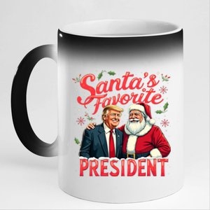 SantaS Favorite President Christmas Funny Trump Xmas Pajama 11oz Black Color Changing Mug