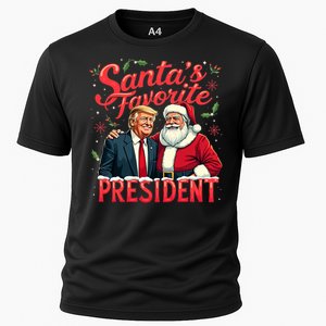 SantaS Favorite President Christmas Funny Trump Xmas Pajama Cooling Performance Crew T-Shirt