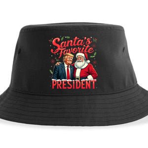 SantaS Favorite President Christmas Funny Trump Xmas Pajama Sustainable Bucket Hat