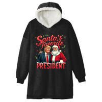 SantaS Favorite President Christmas Funny Trump Xmas Pajama Hooded Wearable Blanket