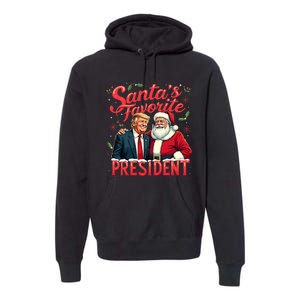 SantaS Favorite President Christmas Funny Trump Xmas Pajama Premium Hoodie