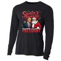 SantaS Favorite President Christmas Funny Trump Xmas Pajama Cooling Performance Long Sleeve Crew