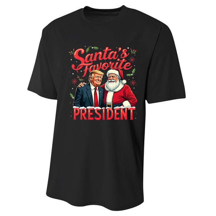 SantaS Favorite President Christmas Funny Trump Xmas Pajama Performance Sprint T-Shirt