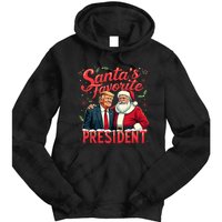 SantaS Favorite President Christmas Funny Trump Xmas Pajama Tie Dye Hoodie