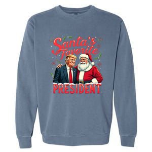 SantaS Favorite President Christmas Funny Trump Xmas Pajama Garment-Dyed Sweatshirt