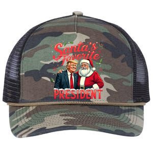 SantaS Favorite President Christmas Funny Trump Xmas Pajama Retro Rope Trucker Hat Cap