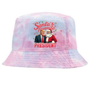 SantaS Favorite President Christmas Funny Trump Xmas Pajama Tie-Dyed Bucket Hat