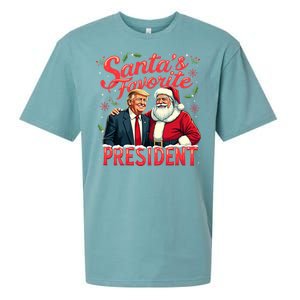 SantaS Favorite President Christmas Funny Trump Xmas Pajama Sueded Cloud Jersey T-Shirt