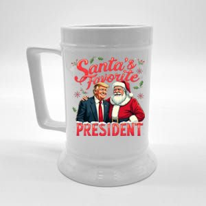 SantaS Favorite President Christmas Funny Trump Xmas Pajama Beer Stein