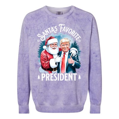 Santas Favorite President Donald Pro Trump 2024 Christmas Great Gift Colorblast Crewneck Sweatshirt