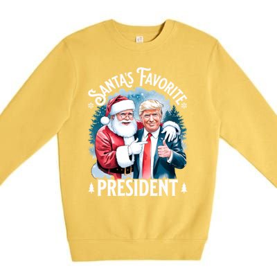 Santas Favorite President Donald Pro Trump 2024 Christmas Great Gift Premium Crewneck Sweatshirt