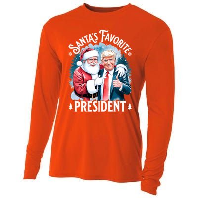 Santas Favorite President Donald Pro Trump 2024 Christmas Great Gift Cooling Performance Long Sleeve Crew