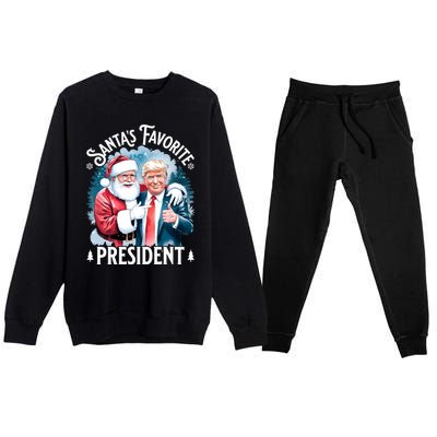 Santas Favorite President Donald Pro Trump 2024 Christmas Great Gift Premium Crewneck Sweatsuit Set